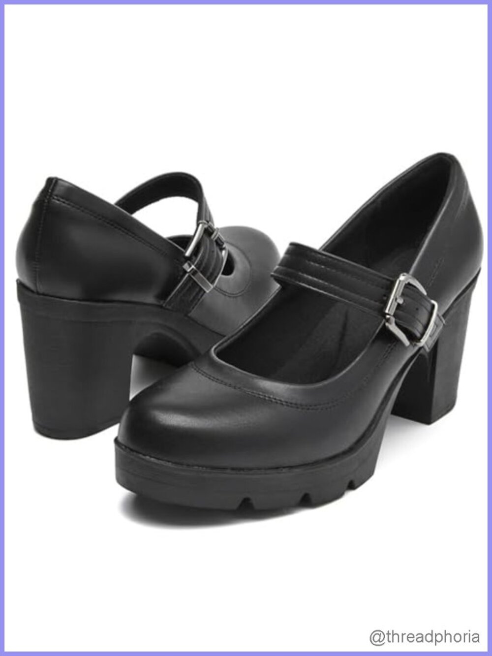 Women's Mary Jane Chunky Low Heel Pumps Round Toe Comfort Work Dress Shoes